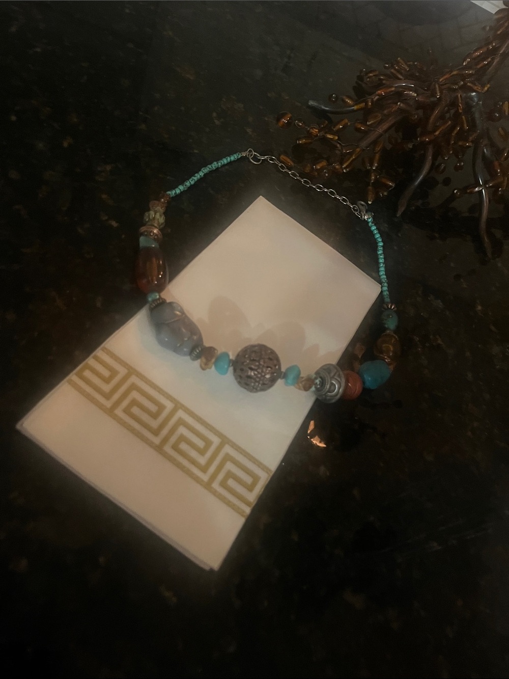 Turquoise Beaded Multi-Stone Bracelet - Women's Jewelry
